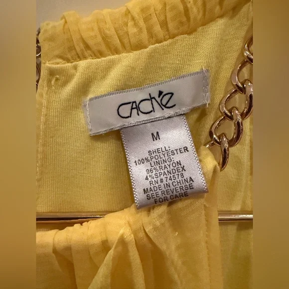 Cache Yellow Ruffle Blouse - Picture 2 of 5